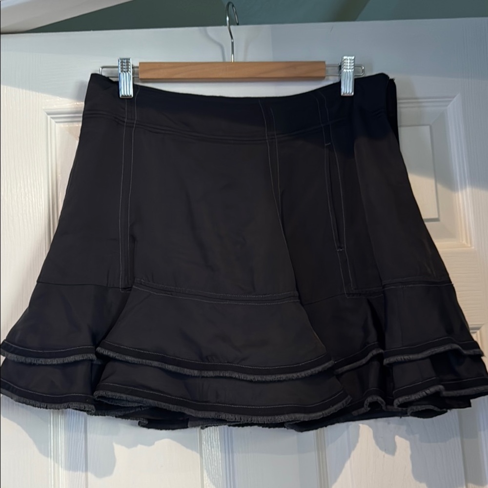 Armani Exchange Black Tiered Skirt with Pockets